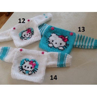 Truitje wit met Hello kitty aqua